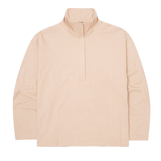 QUARTER ZIP L/S TEE IN ALABASTER