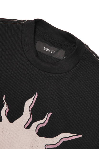 "THE ENLIGHTENED ONE" WAFFLE TEE IN ANTHRACITE