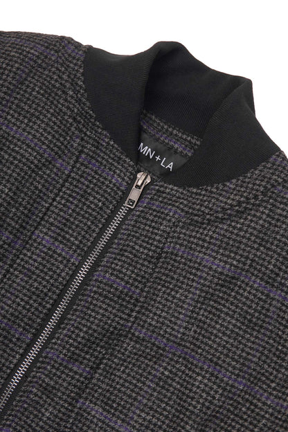 "THAI" BOMBER JACKET IN PIGEON PLAID/SAFFRON