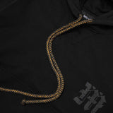 M'$ PAISLEY PATCHWORK MILITIA HOODIE IN CAVIAR