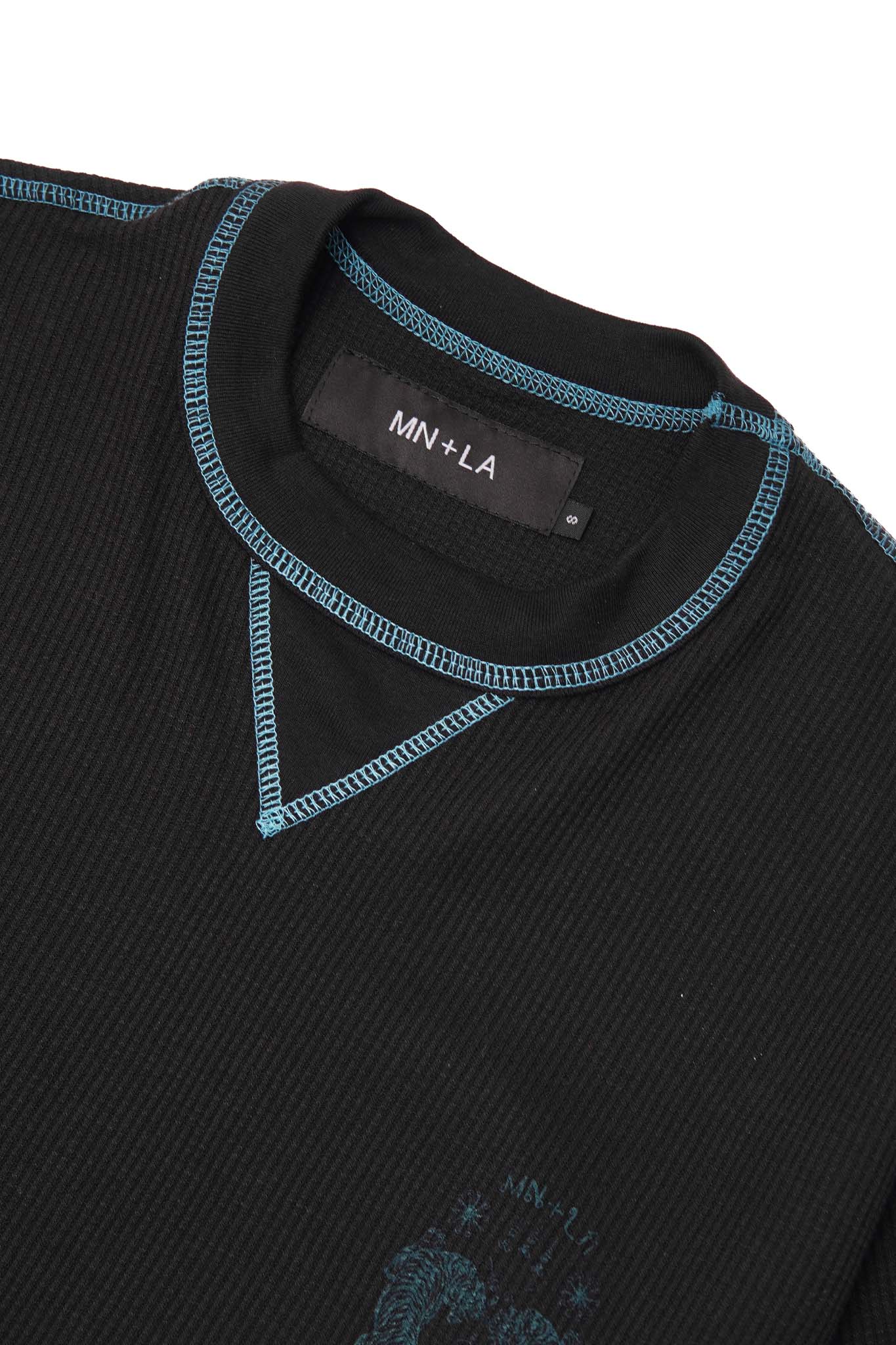 "FCF" WAFFLE TEE IN ANTHRACITE/JADE