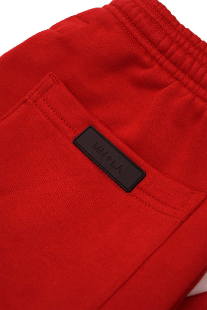 PLEATED WIDE LOUNGE PANTS IN FADED RED