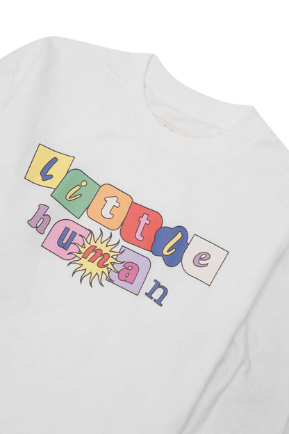 "SUN IS OUT" LITTLE HUMAN™ LONGSLEEVE TEE IN WHITE