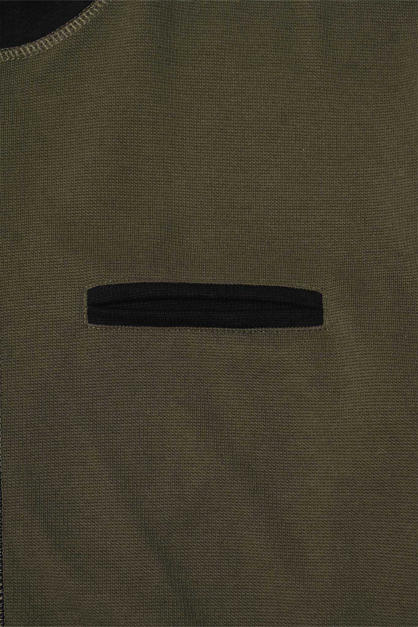 NEEDLEWORK POCKET WAFFLE TEE IN TAIGA
