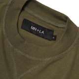 M'$ PAISLEY PATCHWORK MILITIA MOCK NECK TEE IN OLIVE