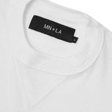 MILITIA MOCK NECK WAFFLE TEE IN WHITE