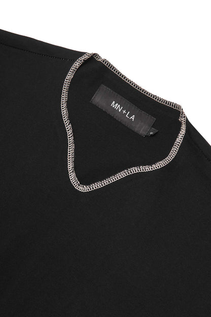 KEY NECK TEE IN ANTHRACITE