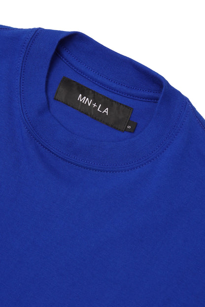 "OUTDOOR EXPLORATION" MULTI LOGO TEE IN ELECTRIC BLUE