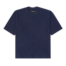 WAFFLE WEAVE MOCK NECK TEE V2 IN NAVY