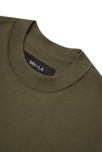 "BALANCE" INSIDE OUT BOX TEE IN OLIVE