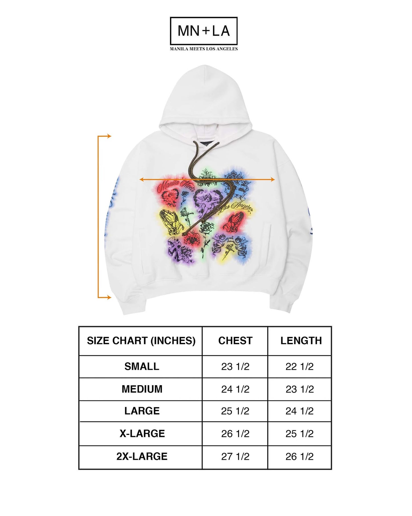 "CITY OF ANGELS" HOODIE IN WHITE