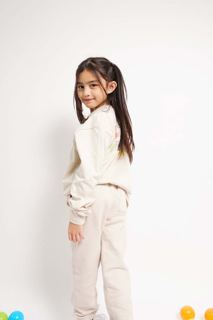 "CRAYONS" LITTLE HUMAN™ SWEATPANTS IN OAT