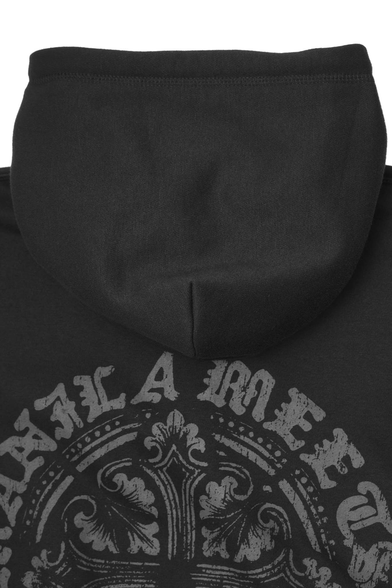 "IRON CROSS" HOODIE IN CAVIAR