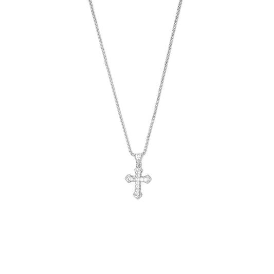 ICED CROSS PENDANT W/ VENETIAN CHAIN