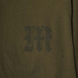 M'$ PAISLEY PATCHWORK MILITIA MOCK NECK TEE IN OLIVE