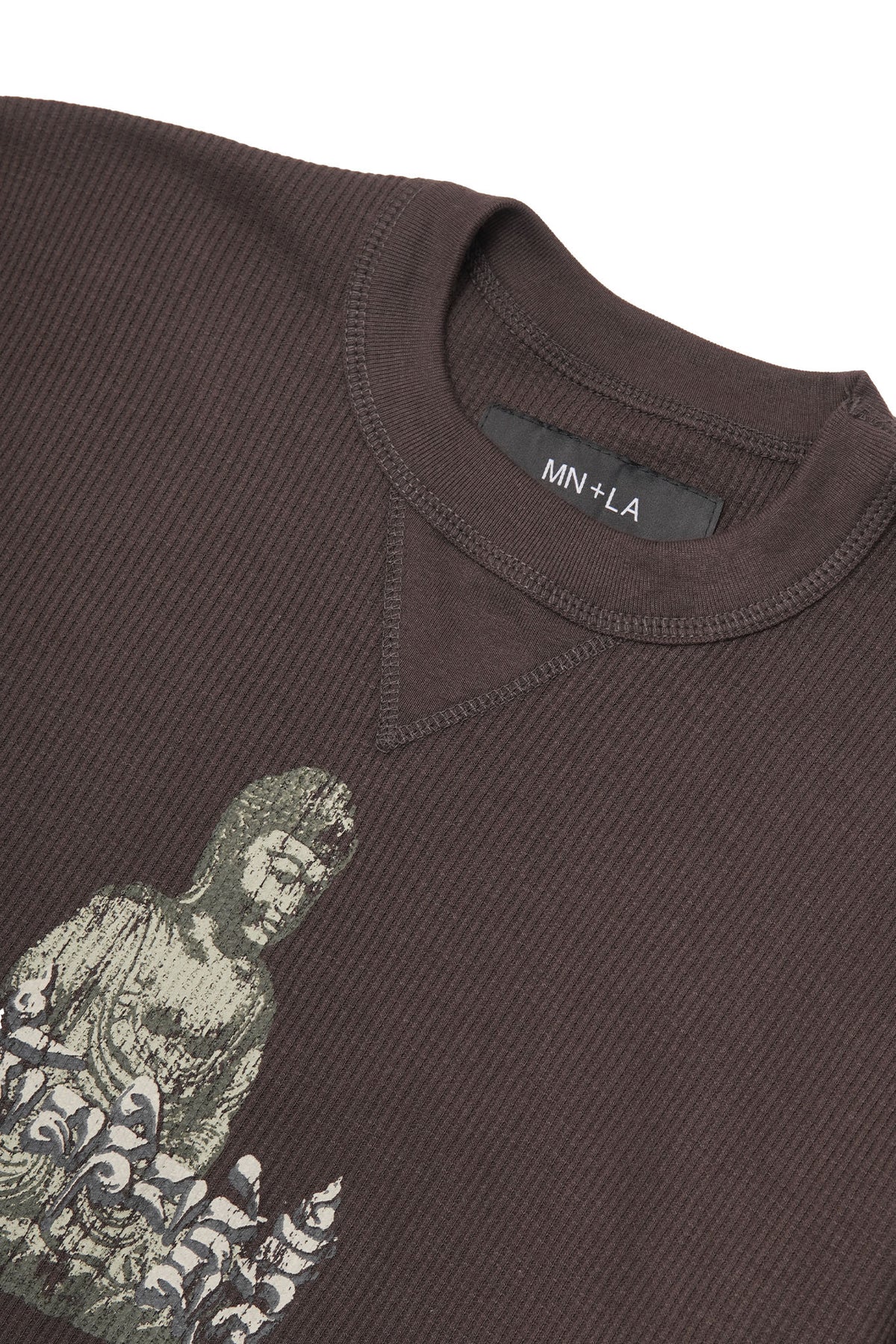 "FORGOTTEN SCRIPT" WAFFLE TEE IN CHARCOAL GREY