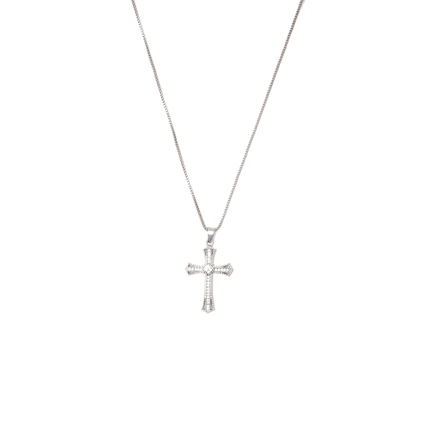 ICED SANCTUM CROSS PENDANT W/ CHAIN