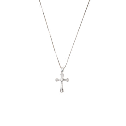 ICED SANCTUM CROSS PENDANT W/ CHAIN