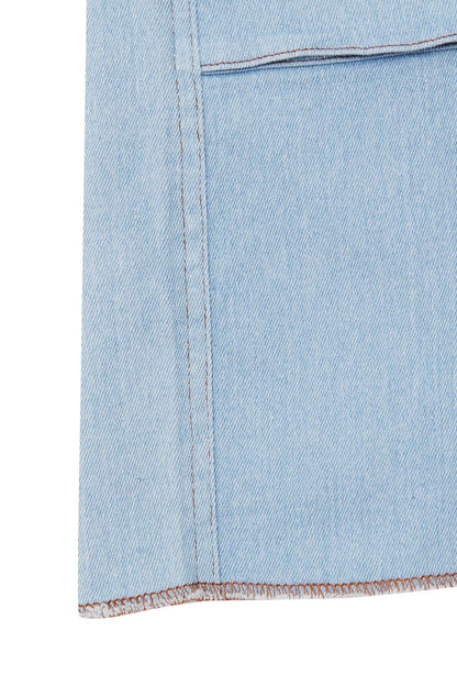 "VAPOR BLUE" OVERPOCKET PHAT SHORTS