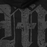 M'$ PAISLEY PATCHWORK MILITIA HOODIE IN CAVIAR