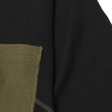 PATCHWORK MOCK NECK WAFFLE TEE IN TERRAIN