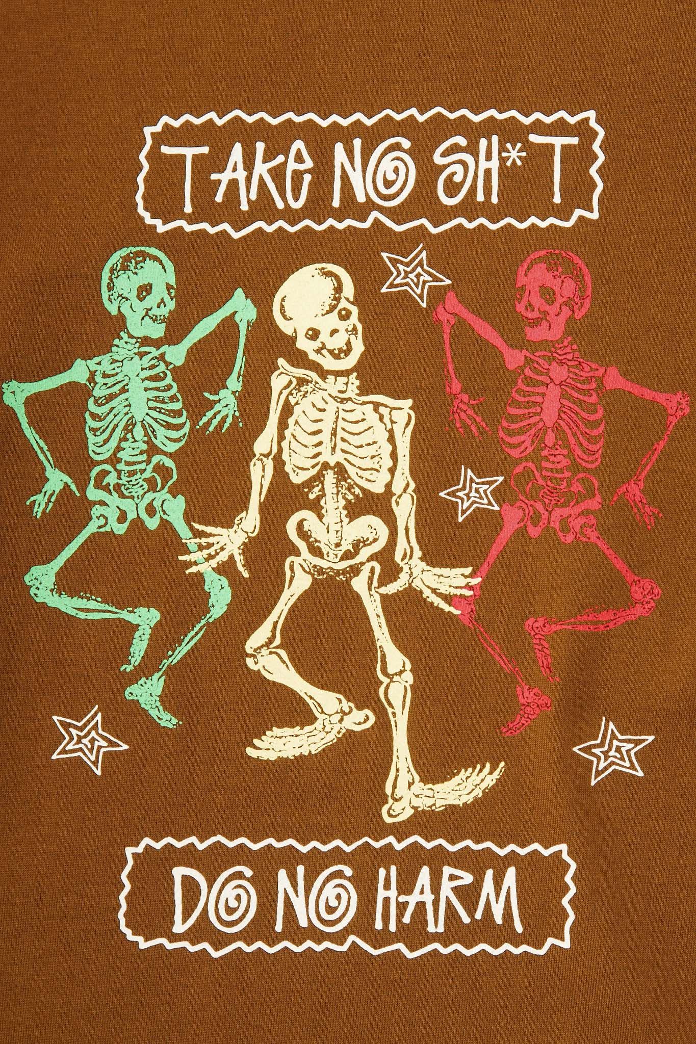 "TAKE NO SHIT" TEE IN RUST