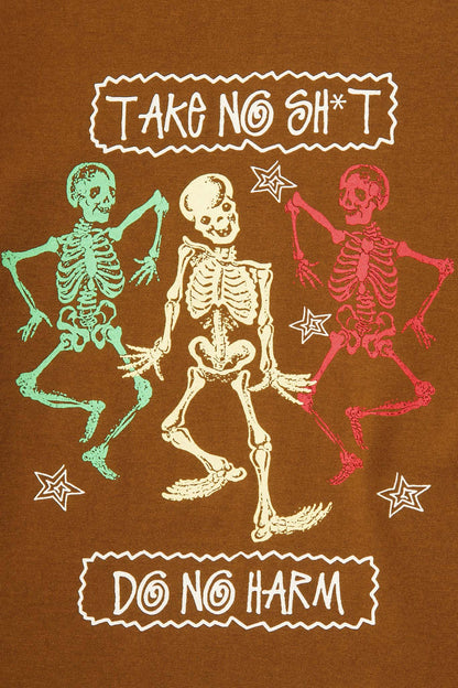 "TAKE NO SHIT" TEE IN RUST