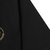 "CROP CIRCLES" MOCK NECK TEE IN CAVIAR/OLIVE