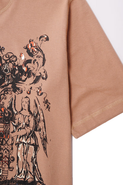 "M"$ DYNASTY" TEE IN WHEAT