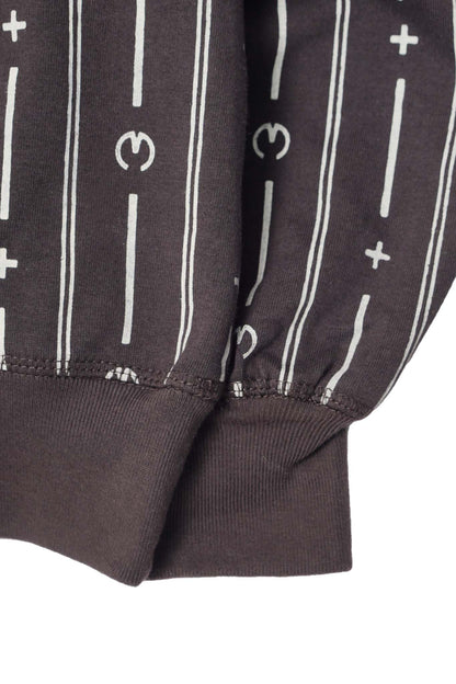 M+ PINSTRIPE SWEATSHIRT IN CHARCOAL GREY