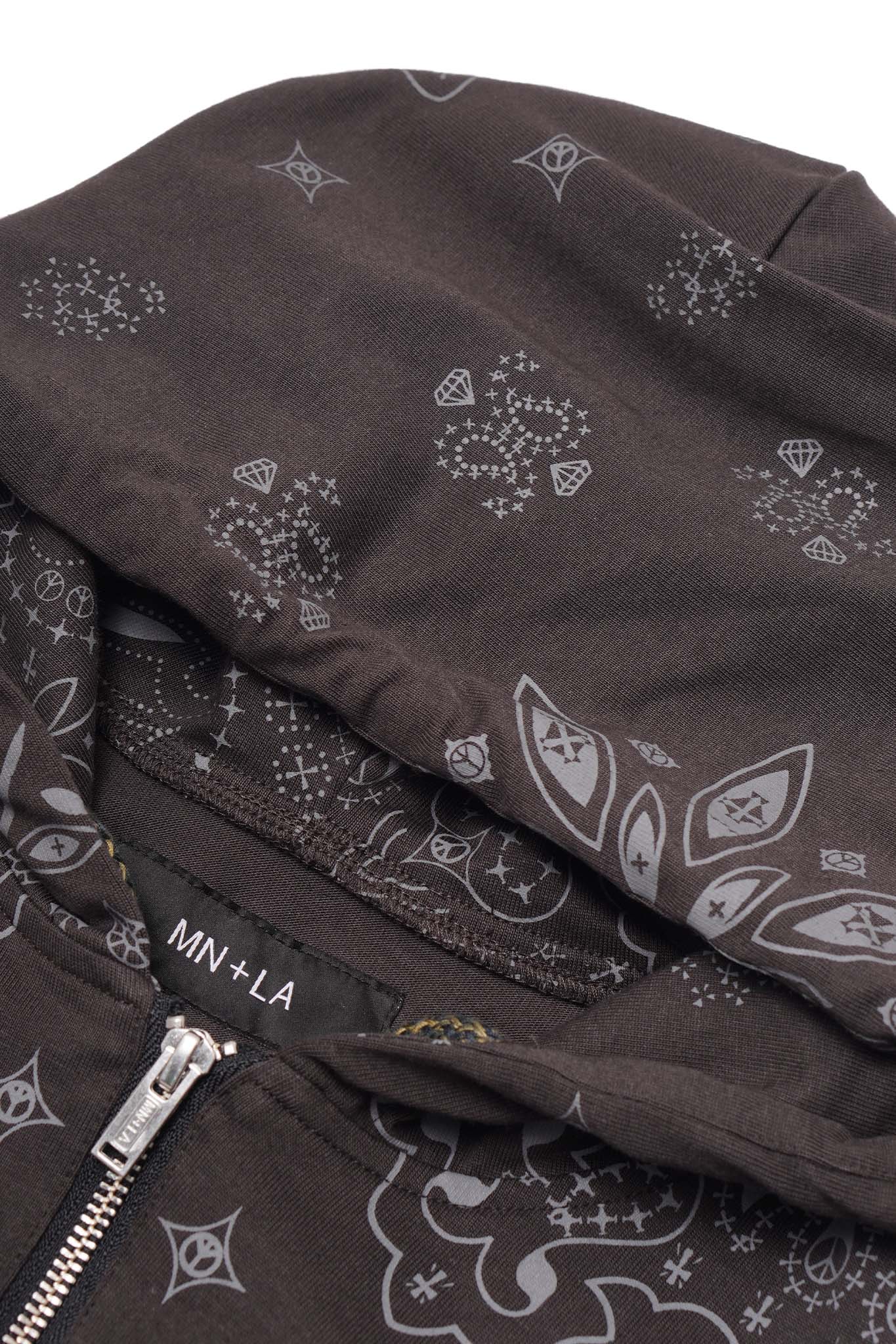 CLASSIC ZIP HOODIE IN IRON PAISLEY