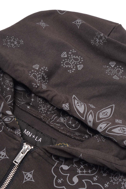 CLASSIC ZIP HOODIE IN IRON PAISLEY