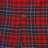 MANDARIN L/S SHIRT IN CRIMSON NAVY PLAID