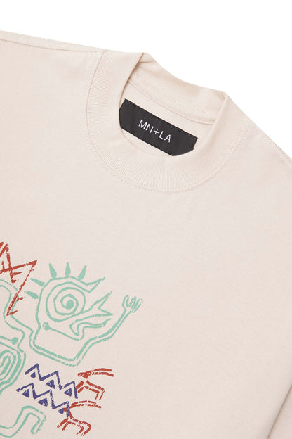 "SPIRIT WALKER" ULTRA HEAVY TEE IN OAT