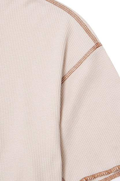 EXO™ MILITIA BOX WAFFLE TEE IN OAT/RUST