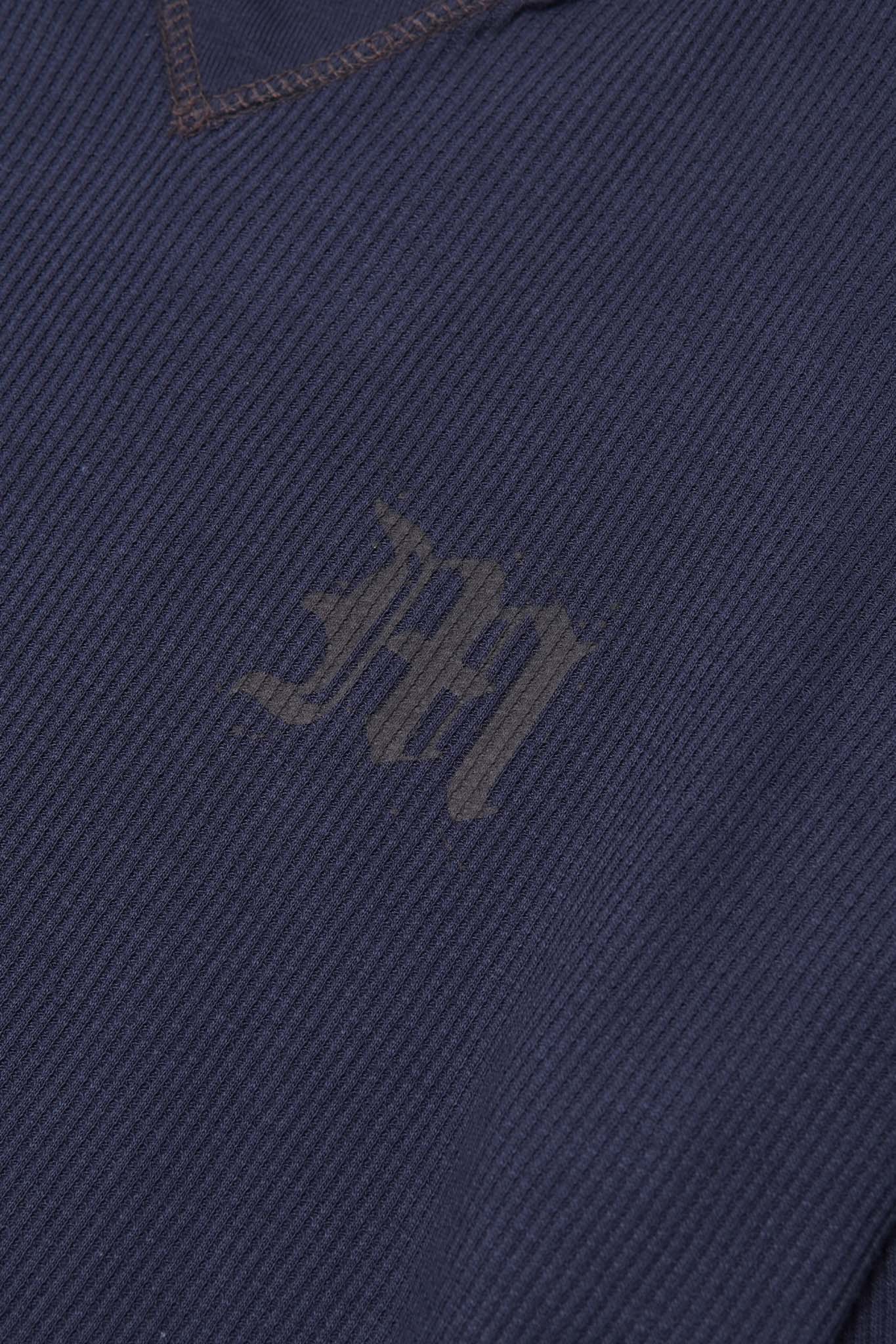 “M’$ SPECK V2” WAFFLE TEE IN NAVY