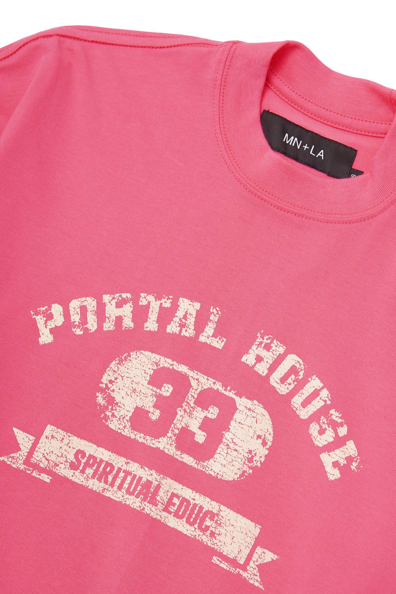 "PORTAL HOUSE 33" ULTRA HEAVY TEE IN STATIC PINK