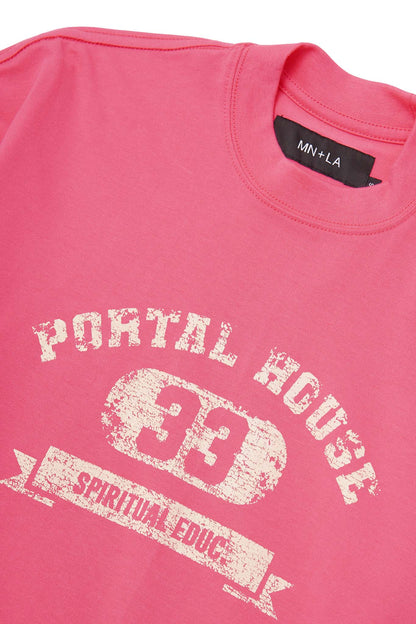 "PORTAL HOUSE 33" ULTRA HEAVY TEE IN STATIC PINK