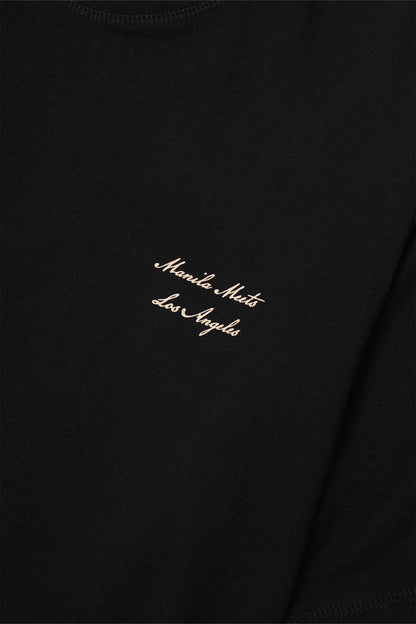 MN+LA™ SCRIPT LOGO TEE IN CAVIAR/BONE