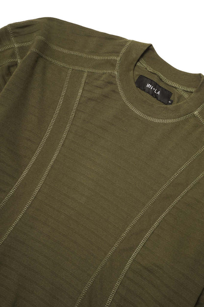 "FLOW" PIQUE TEE IN OLIVE