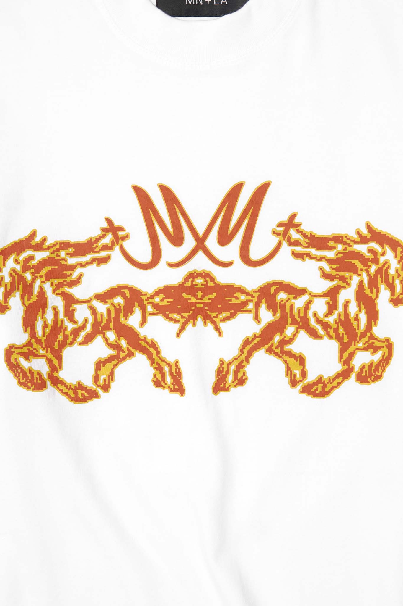 “BURNING STALLION” TEE IN WHITE