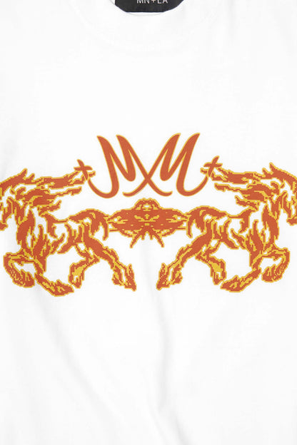 “BURNING STALLION” TEE IN WHITE