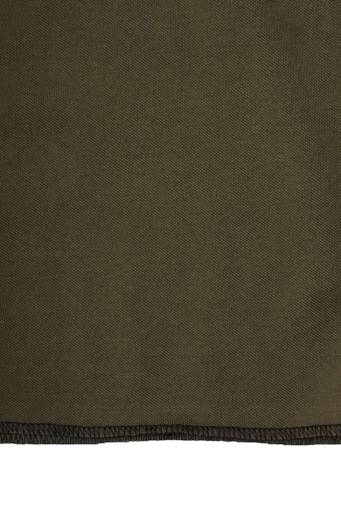 NEEDLEWORK MOCK NECK TEE IN FIELD OLIVE
