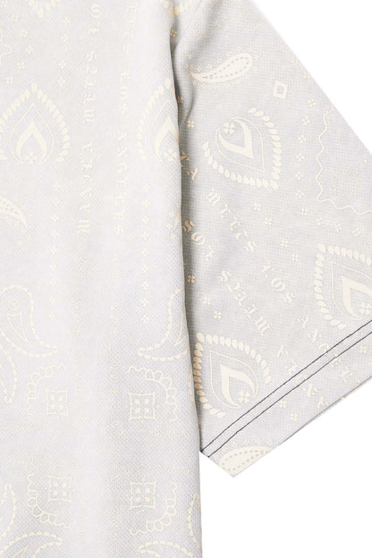 PEACE PAISLEY OVERSIZED TEE IN STEEL OAT