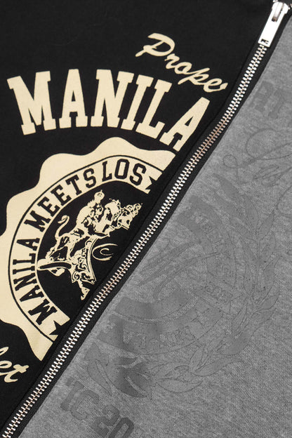 MN+LA™ SPLIT HOODIE IN ANTHRACITE/HEATHER GREY