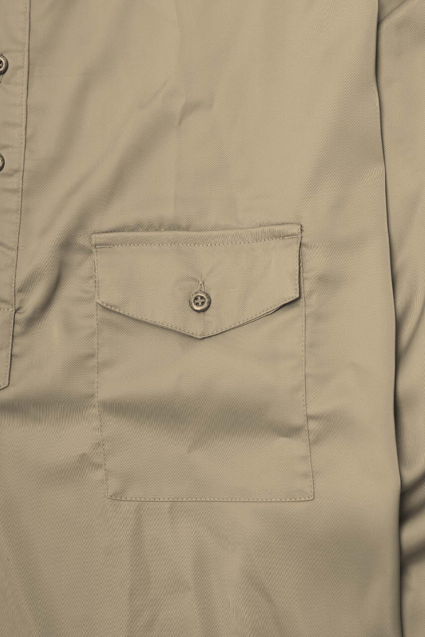 MANDARIN QUARTER L/S SHIRT IN SIENNA