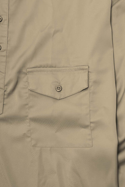 MANDARIN QUARTER L/S SHIRT IN SIENNA