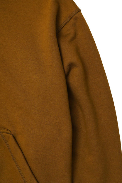 M+ CUTOFF HOODIE IN RUST