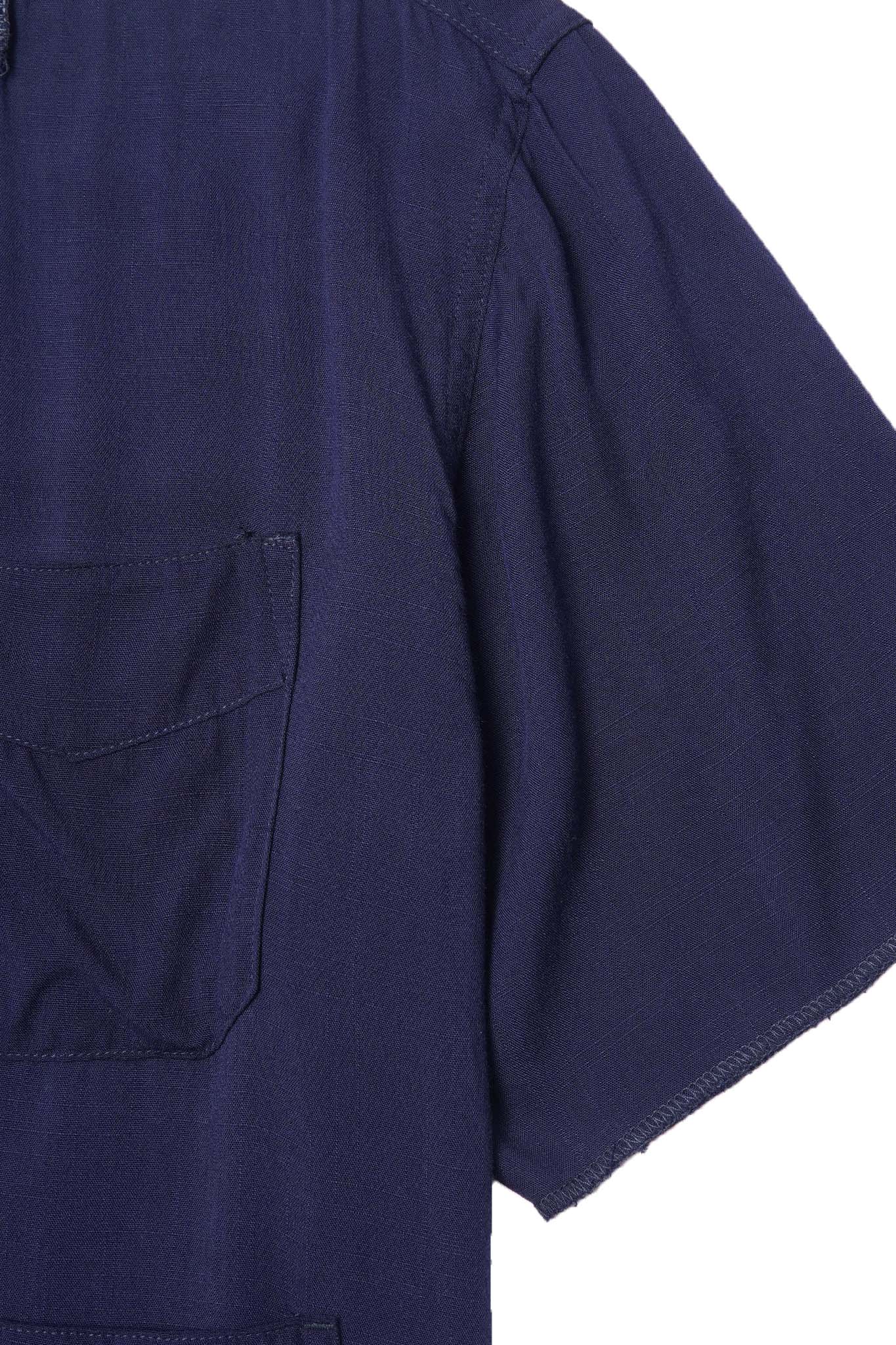 4 POCKET CUBAN SHIRT IN COBALT BLUE