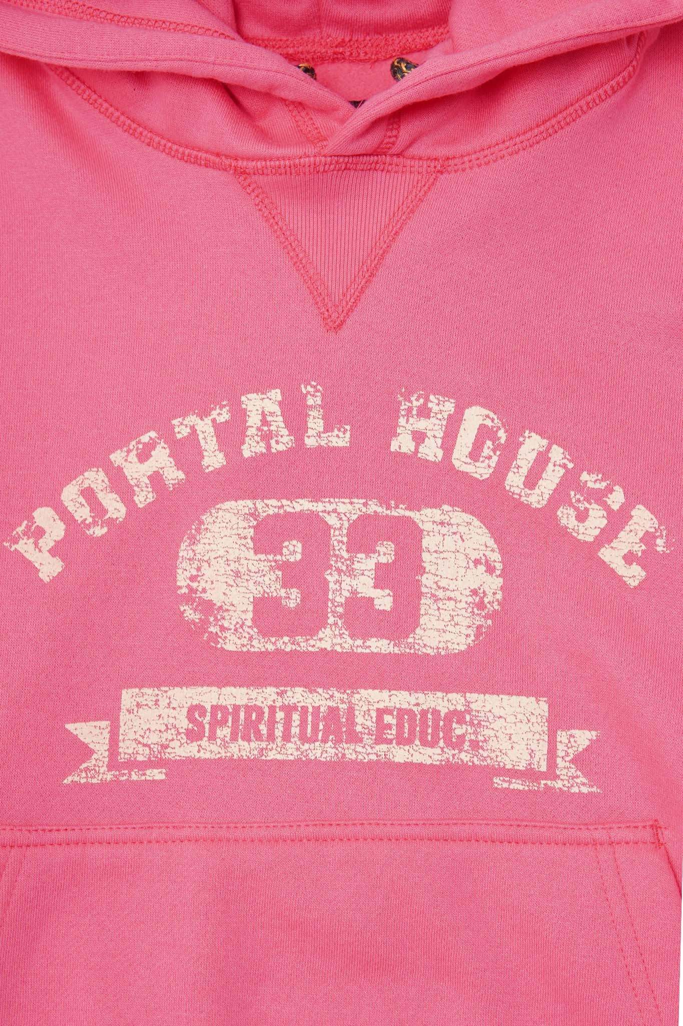 "PORTAL HOUSE 33" HOODIE IN STATIC PINK